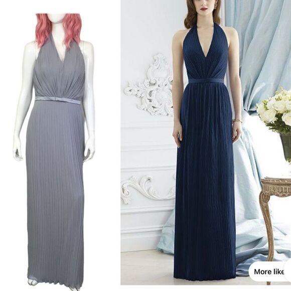 Dessy Collection Dresses & Skirts - NEW Dessy Collection Platinum Pleated Chiffon Formal Bridesmaid Maxi Dress 8